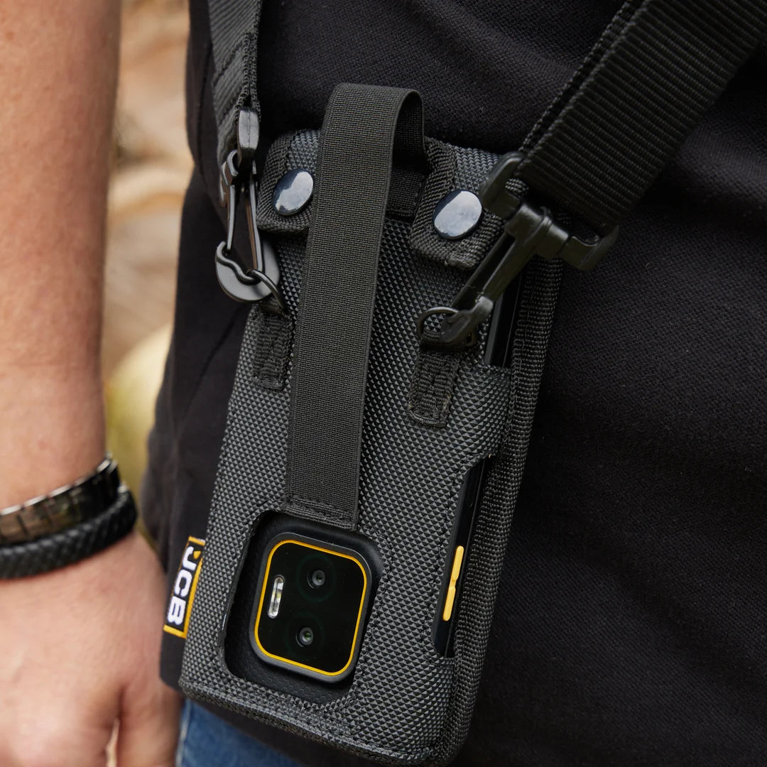JCB E50 case worn on a shoulder strap outdoors