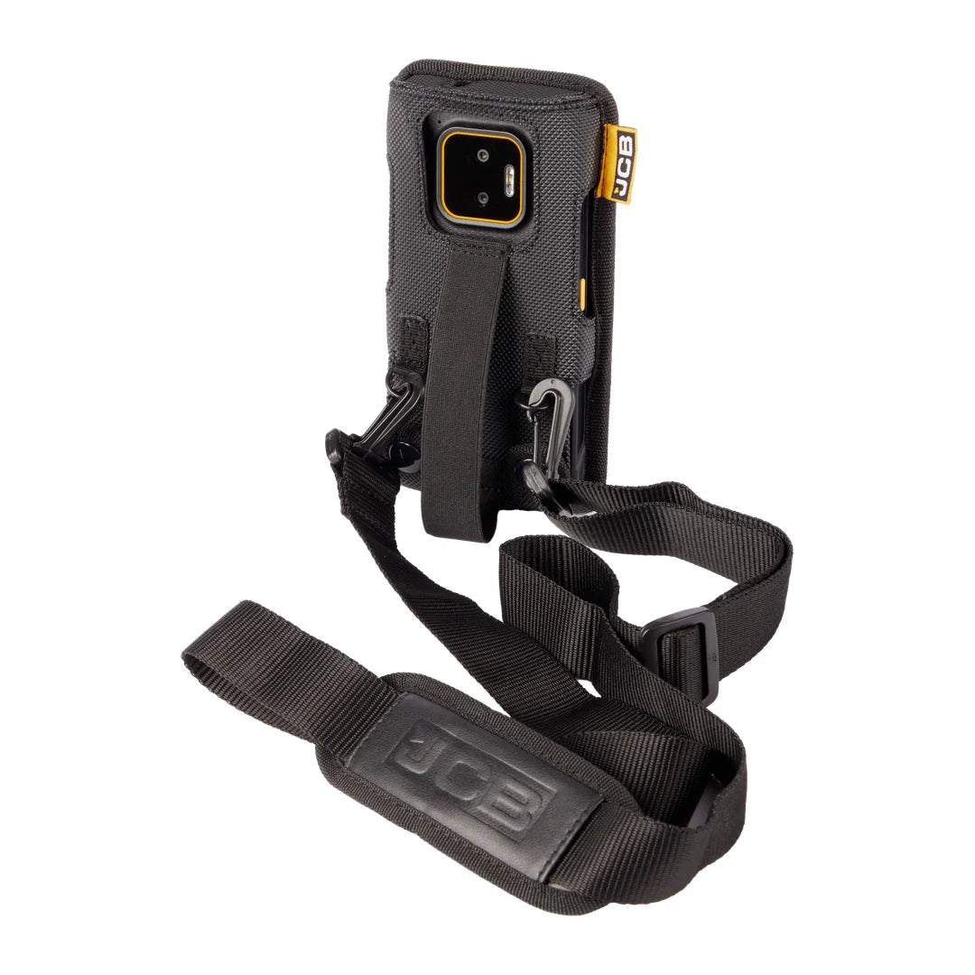 JCB E50 case with the JCB Leather Shoulder Strap attached